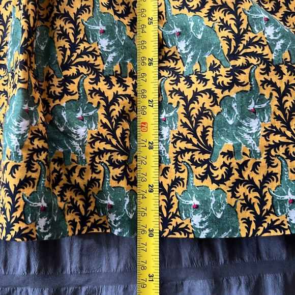 J. Crew Elephant Print Green Yellow and Black Cotton Skirt Womens Sz 16 - Picture 14 of 15